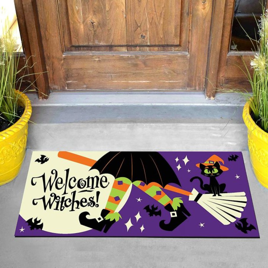 Halloween Indoor Decor * | Joyin Witch Party With Moon Doormat 22In X 10In Halloween Decorations