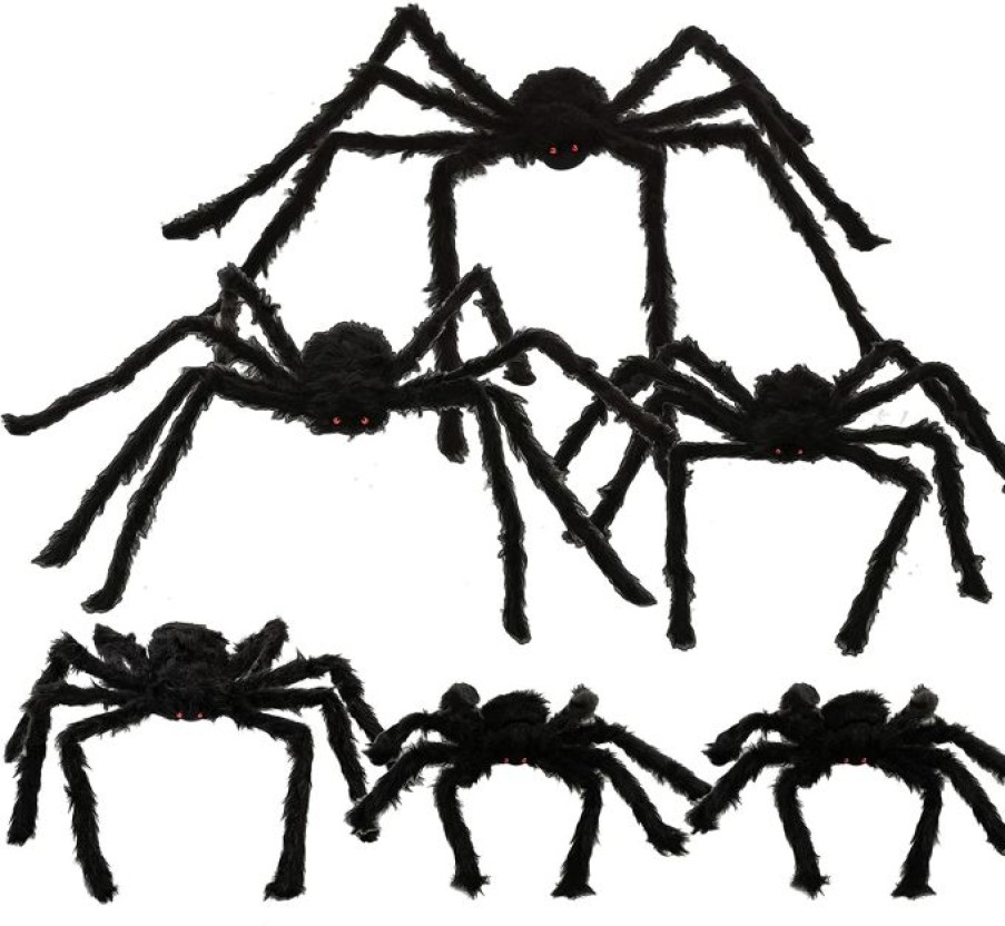 Halloween Outdoor Decor * | Joyin 6Pcs Halloween Realistic Hairy Spiders Set Halloween Decorations