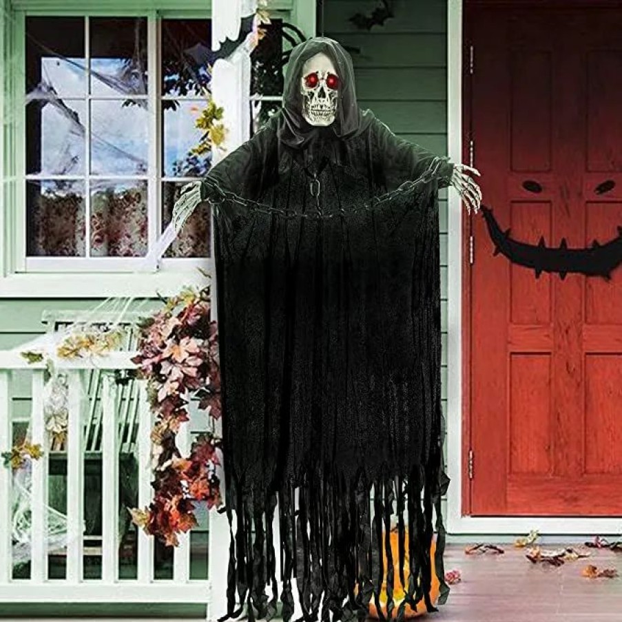 Hanging Decorations * | Joyin Animated Hanging Grim Reaper Decoration 60In Halloween Decorations