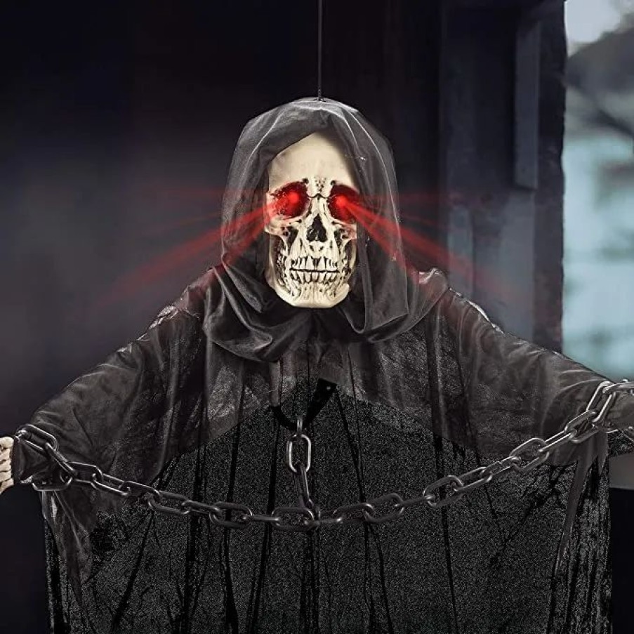 Hanging Decorations * | Joyin Animated Hanging Grim Reaper Decoration 60In Halloween Decorations