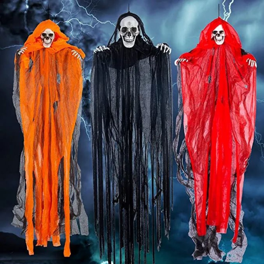 Hanging Decorations * | Joyin 3Pcs Hanging Grim Reapers 47In Halloween Decorations