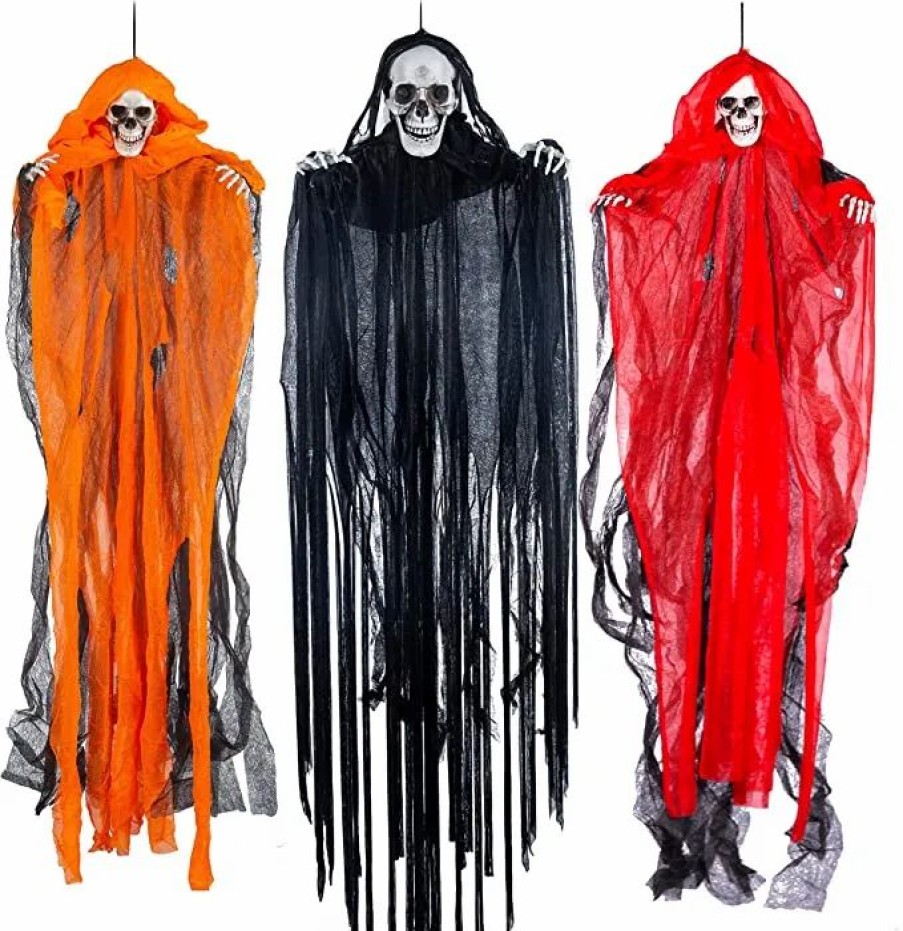 Hanging Decorations * | Joyin 3Pcs Hanging Grim Reapers 47In Halloween Decorations