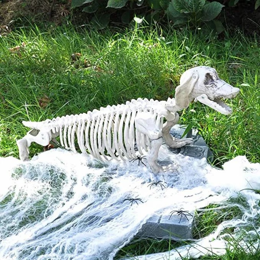 Spooky Scary Skeletons * | Joyin Posable Plastic Dog Skeleton Decoration 23In Halloween Decorations