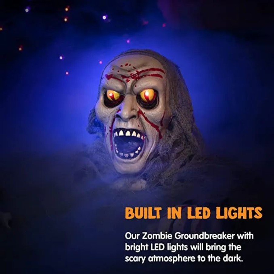 Halloween Outdoor Decor * | Joyin Halloween Light Up Zombie Ground Breaker Halloween Decorations