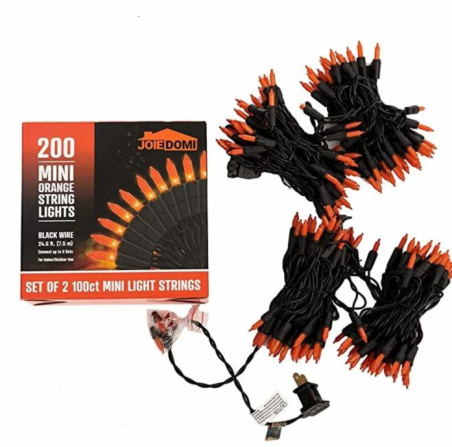 Halloween Lights * | Joiedomi 200-Count Orange Halloween Light 49.2Ft Halloween Decorations