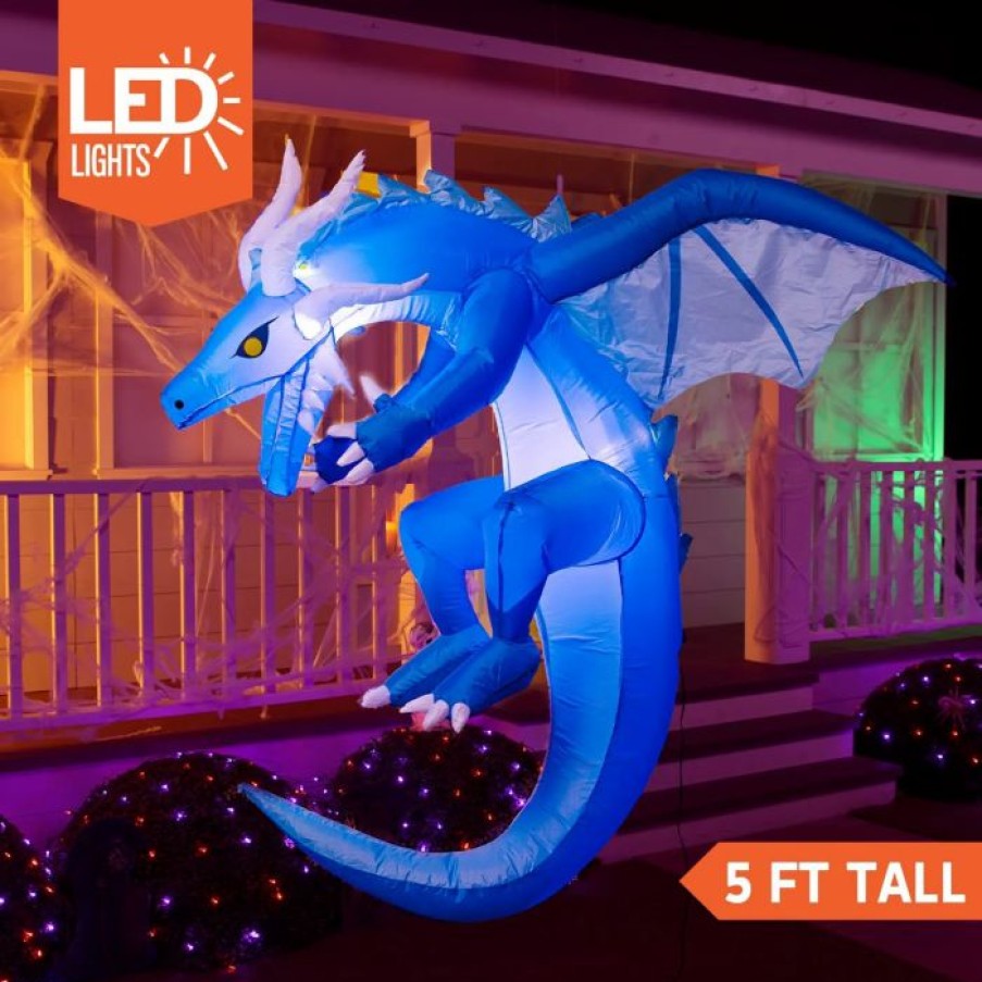 Halloween Inflatables * | Joiedomi 5Ft Hanging Ice Dragon Halloween Decorations