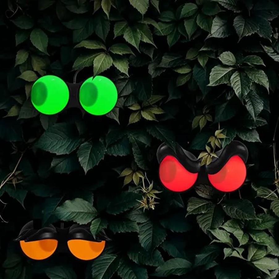 Halloween Outdoor Decor * | Joiedomi 3Pcs Flashing Peeping Eyes Lights Red, Green, Orange Halloween Decorations