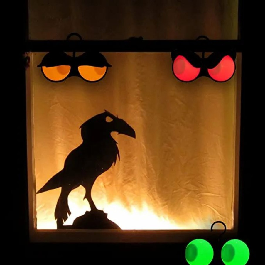 Halloween Outdoor Decor * | Joiedomi 3Pcs Flashing Peeping Eyes Lights Red, Green, Orange Halloween Decorations