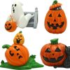 Halloween Indoor Decor * | Joyin Pumpkin Miniature Figurine Decorations, 5 Pcs Halloween Decorations