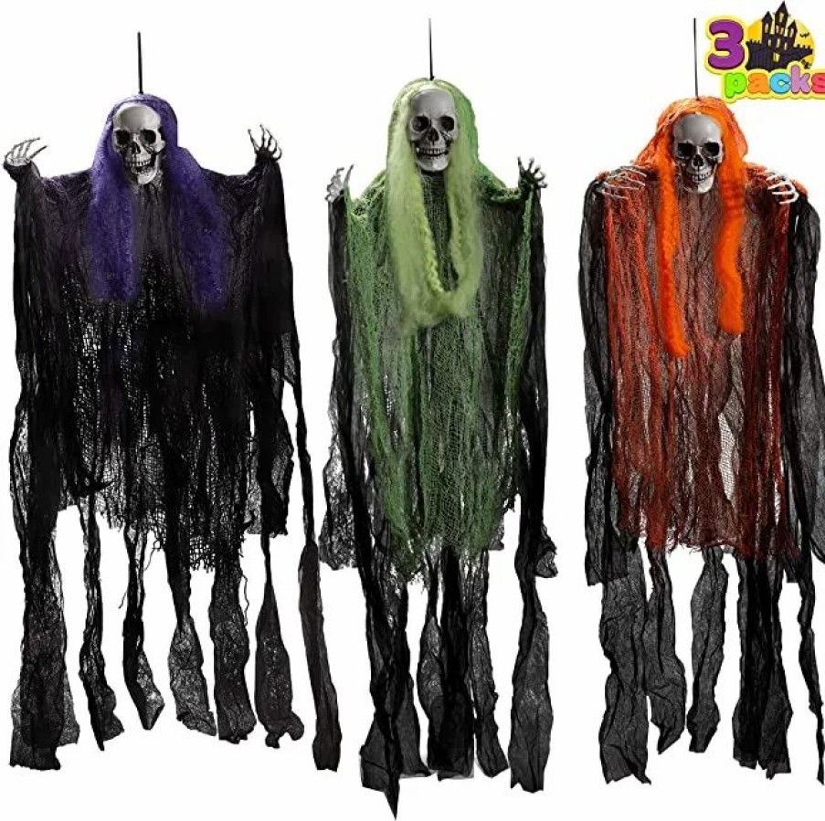 Hanging Decorations * | Joyin 3Pcs Hanging Skeleton Grim Reaper Decoration 35.3In Halloween Decorations