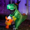 Halloween Inflatables * | Joiedomi 6Ft Halloween Inflatable Dinosaur Catching Candy Corn Halloween Decorations