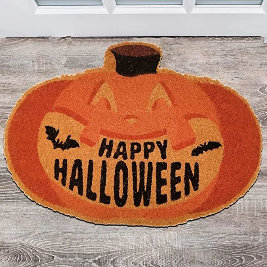 Halloween Indoor Decor * | Joyin Halloween Pumpkin Patterned Doormat 30In X 17In Halloween Decorations