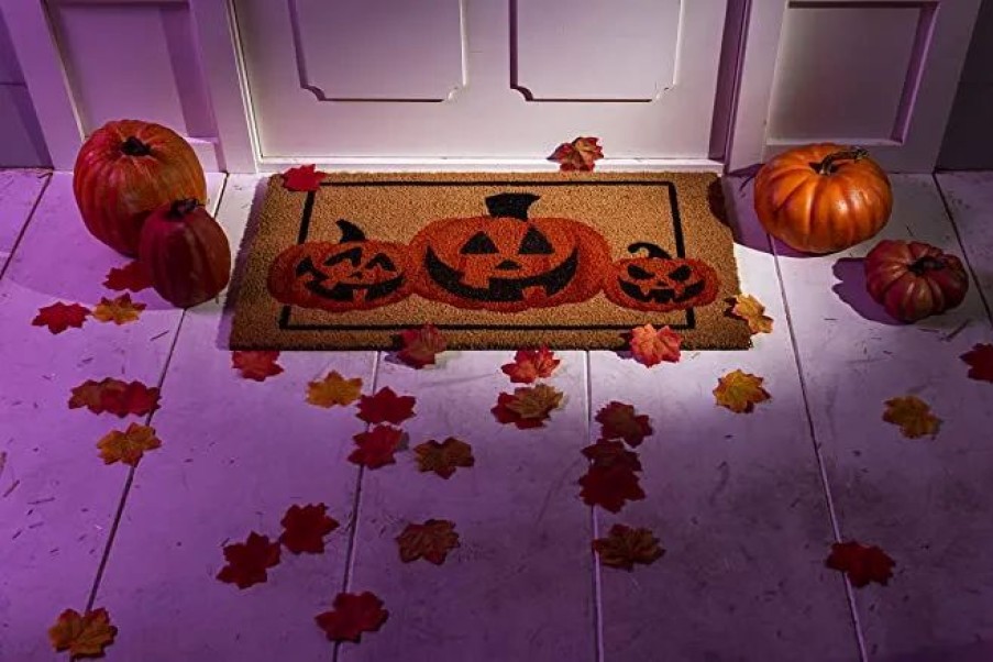 Halloween Indoor Decor * | Joyin Halloween Pumpkin Patterned Doormat 30In X 17In Halloween Decorations