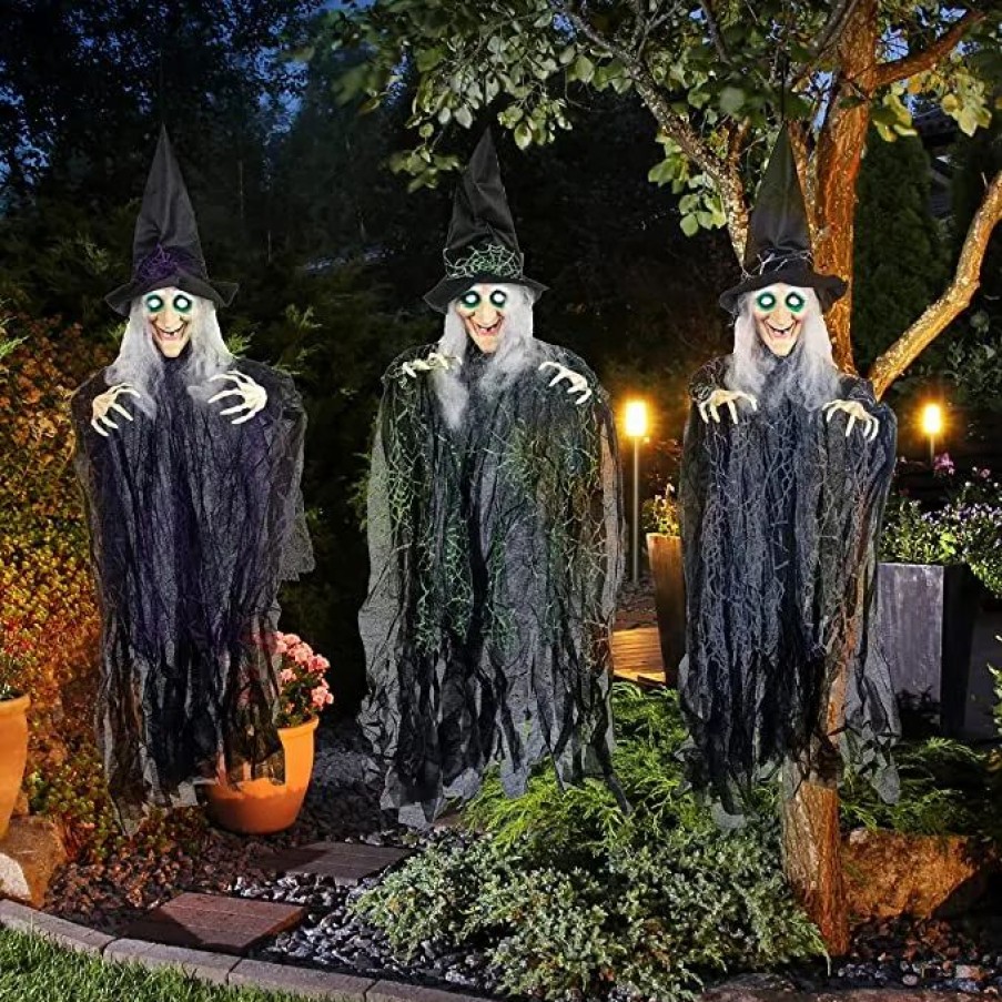 Hanging Decorations * | Joyin 3Pcs Halloween Hanging Witch Decorations Halloween Decorations