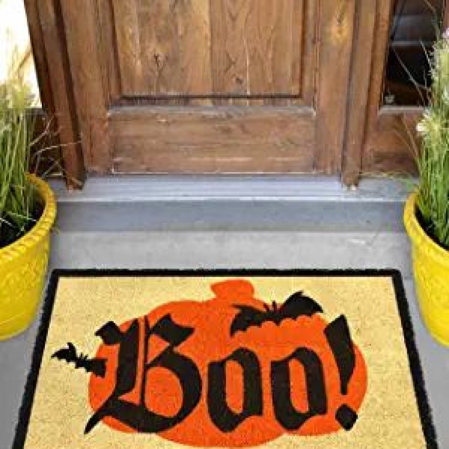 Halloween Indoor Decor * | Joyin Halloween Boo Doormat Natural Coir Doorway 30In X 17In Halloween Decorations