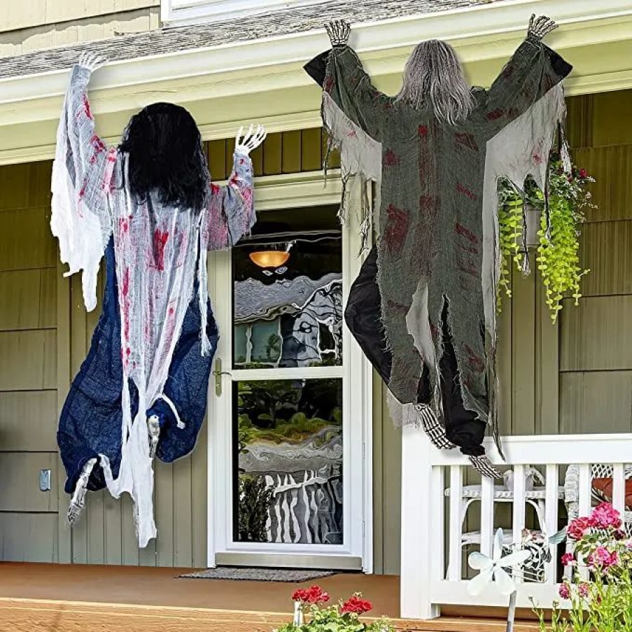 Hanging Decorations * | Joyin 2Pcs Wall Climbing Zombie Halloween Decoration 35.4In Halloween Decorations