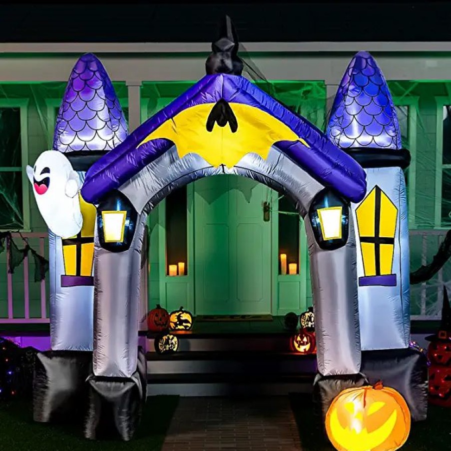 Halloween Inflatables * | Joiedomi 9Ft Halloween Inflatable Haunted House Archway Halloween Decorations