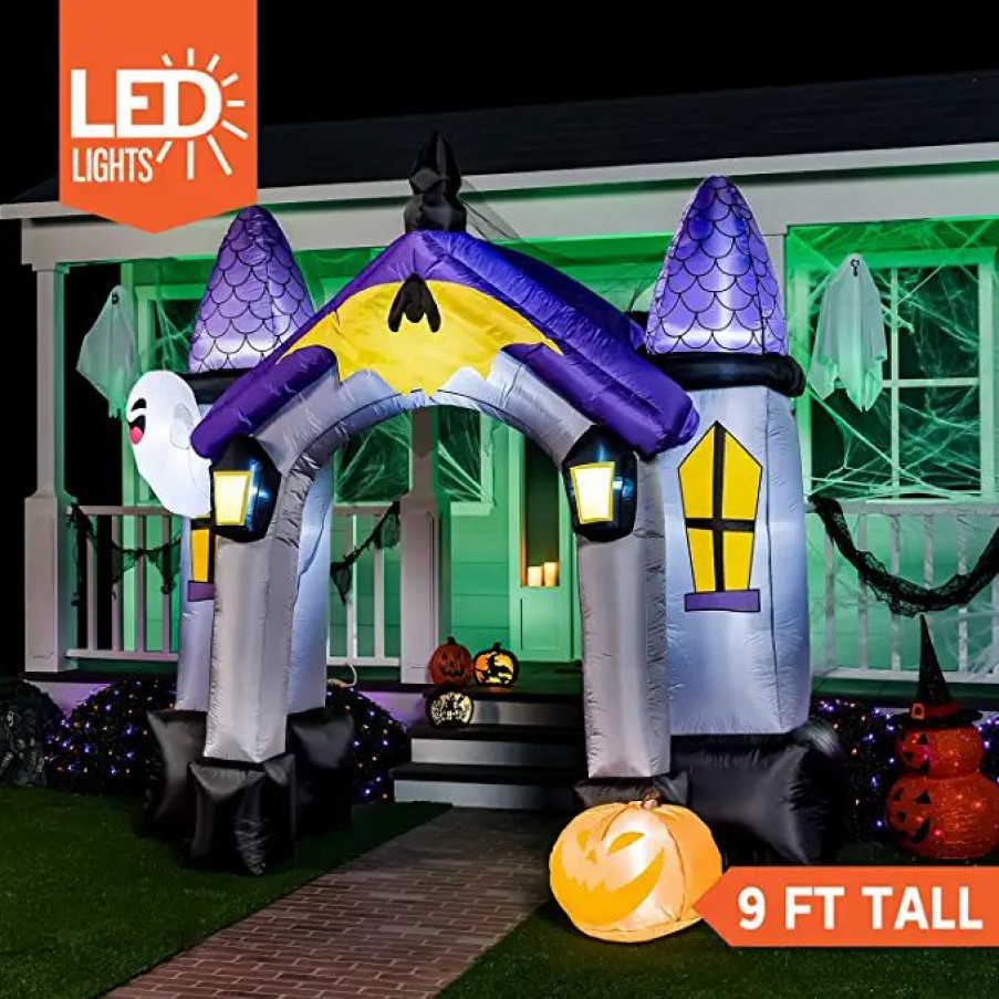 Halloween Inflatables * | Joiedomi 9Ft Halloween Inflatable Haunted House Archway Halloween Decorations