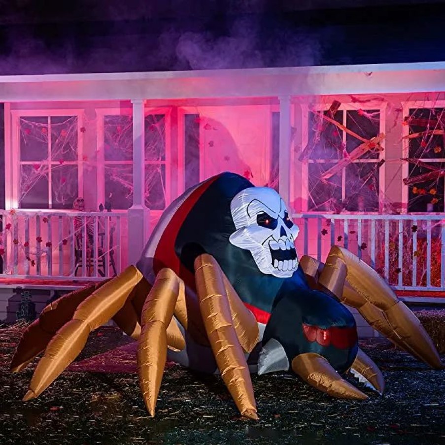 Halloween Inflatables * | Joiedomi 6Ft Giant Spider With Halloween Skull Markings Halloween Decorations