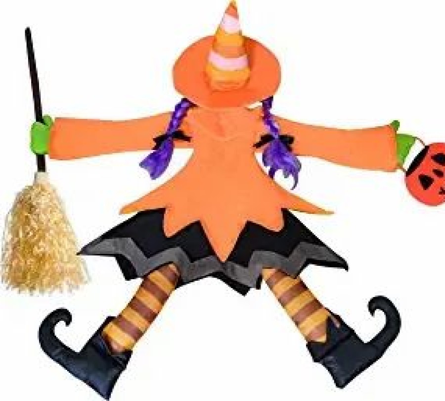 Halloween Outdoor Decor * | Joyin Cute Crashing Witch (Orange) Halloween Decorations