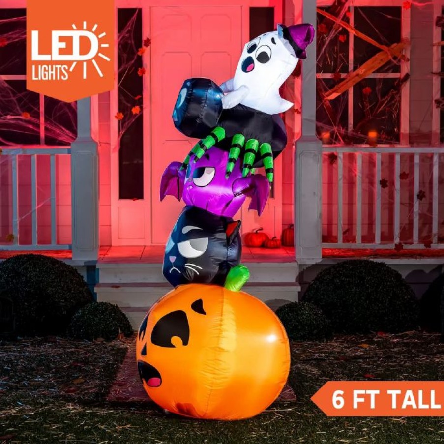 Halloween Inflatables * | Joiedomi 6Ft Halloween Stacked 5 Characters Halloween Decorations