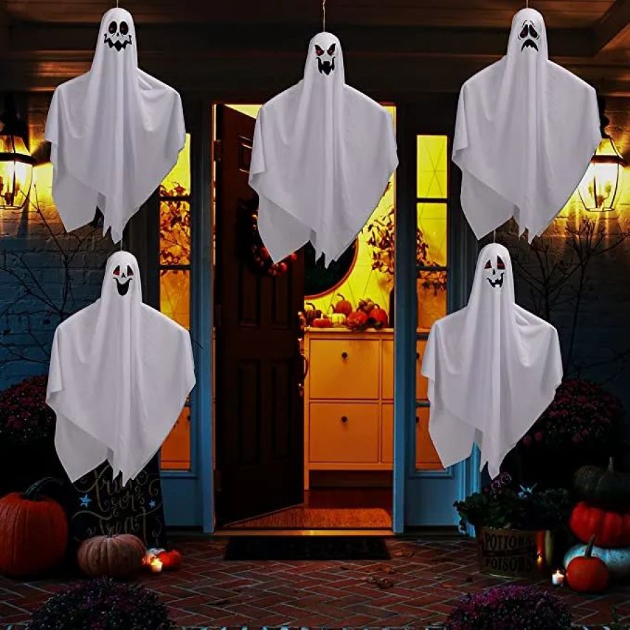 Hanging Decorations * | Joyin 5Pcs Hanging Ghosts 27.5In Halloween Decorations