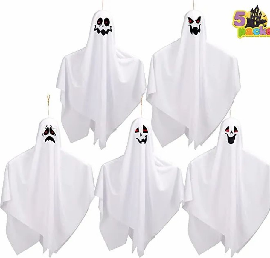 Hanging Decorations * | Joyin 5Pcs Hanging Ghosts 27.5In Halloween Decorations