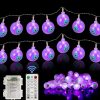 Halloween Lights * | Joiedomi Halloween Eyeball String Lights Purple 20.6Ft Halloween Decorations