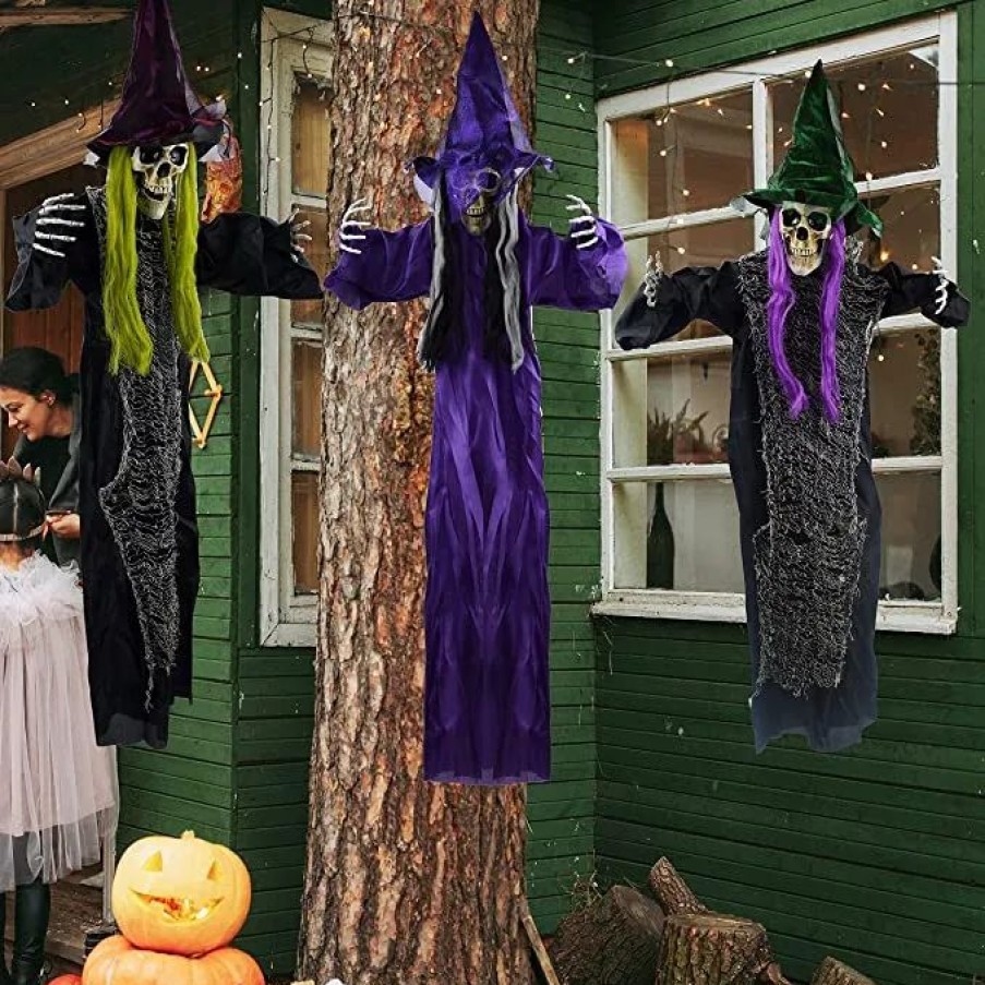 Hanging Decorations * | Joyin 3Pcs Halloween Hanging Witch Decoration 38.6In Halloween Decorations