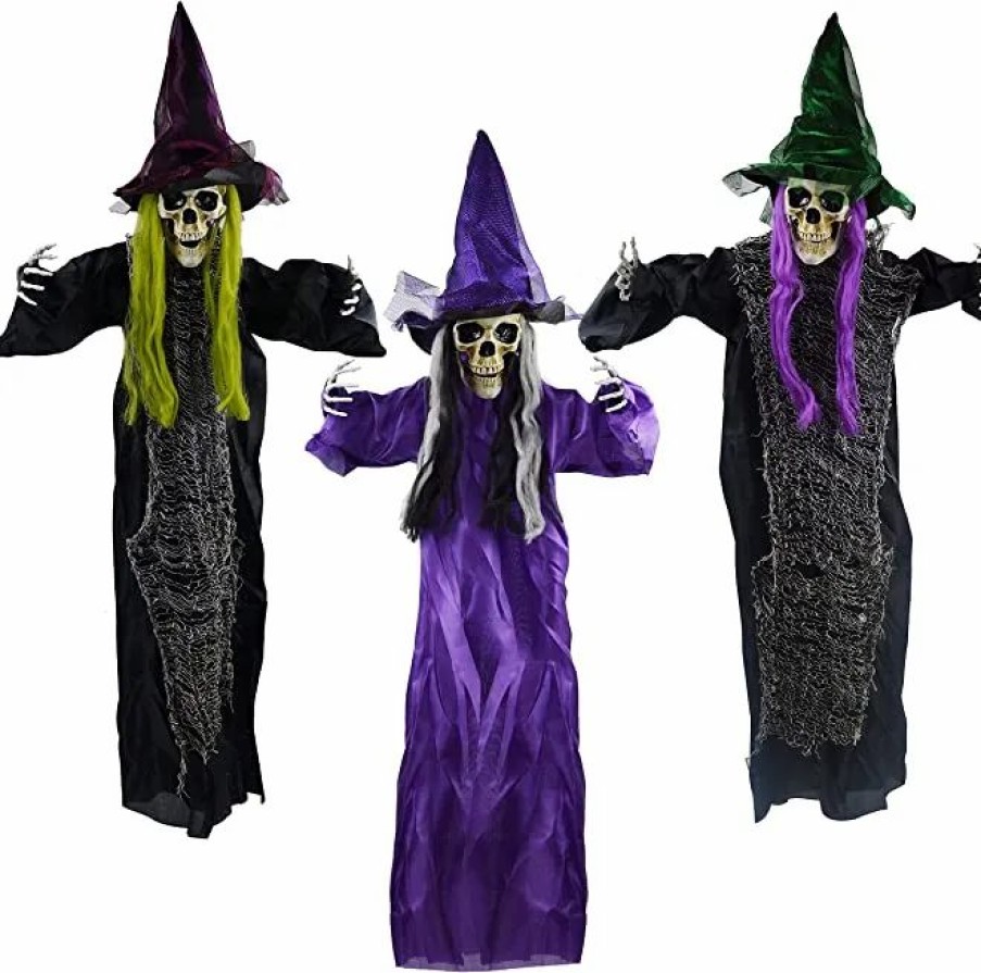 Hanging Decorations * | Joyin 3Pcs Halloween Hanging Witch Decoration 38.6In Halloween Decorations