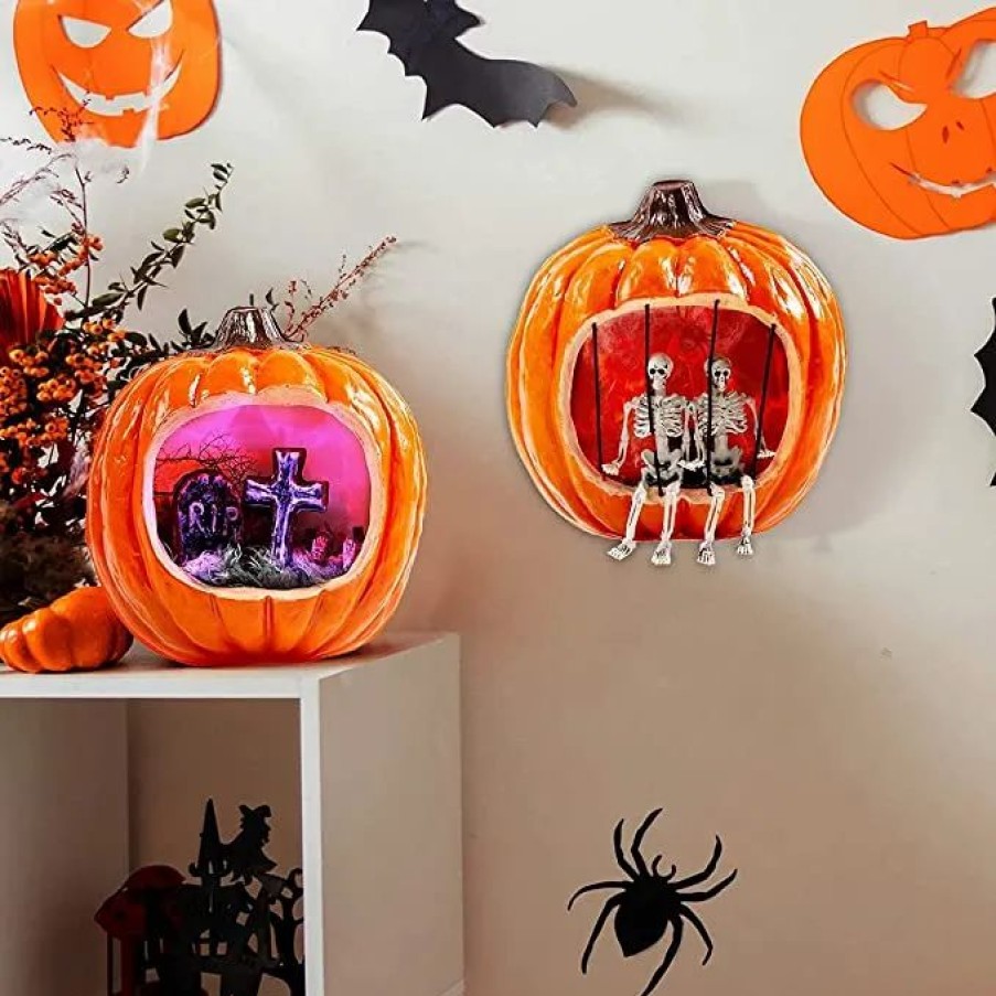 Halloween Indoor Decor * | Joyin 2Pcs Halloween Pumpkin Wall Decorations Halloween Decorations