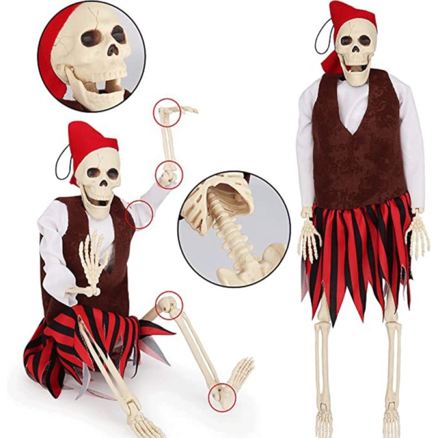 Spooky Scary Skeletons * | Joyin Skeleton Craft Red And Black Halloween Decorations