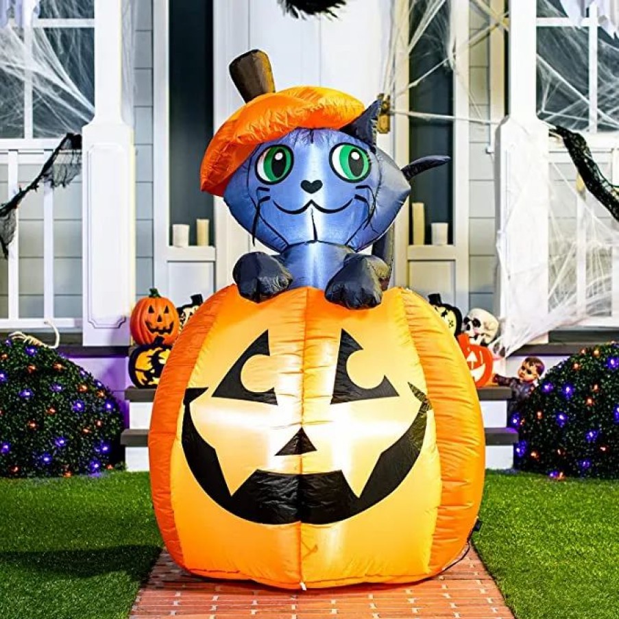 Halloween Inflatables * | Joiedomi 5Ft Inflatable Animated Cat Halloween Decoration Halloween Decorations