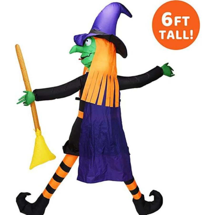 Halloween Outdoor Decor * | Joiedomi 6Ft Inflatable Crashing Witch Halloween Decorations