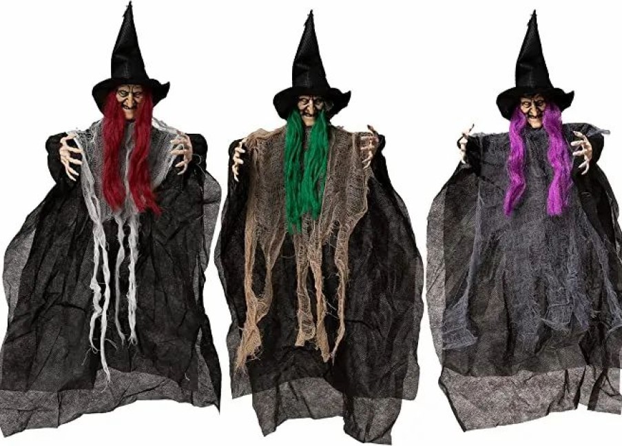 Hanging Decorations * | Joyin 3Pcs Hanging Witch With Posable Arms 22In Halloween Decorations