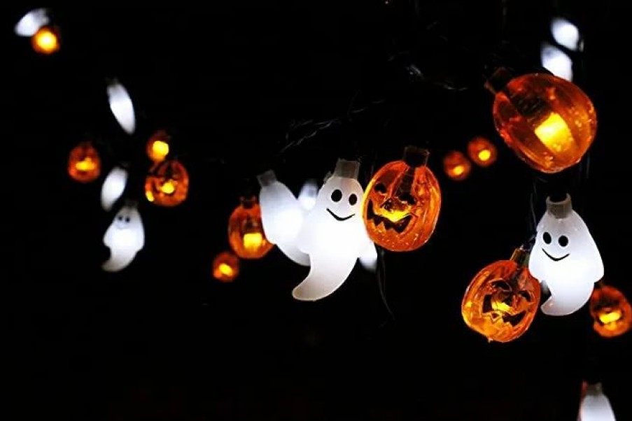 Halloween Lights * | Joyin 30Pcs Halloween Led String Light With Pumpkin And Ghost Halloween Decorations