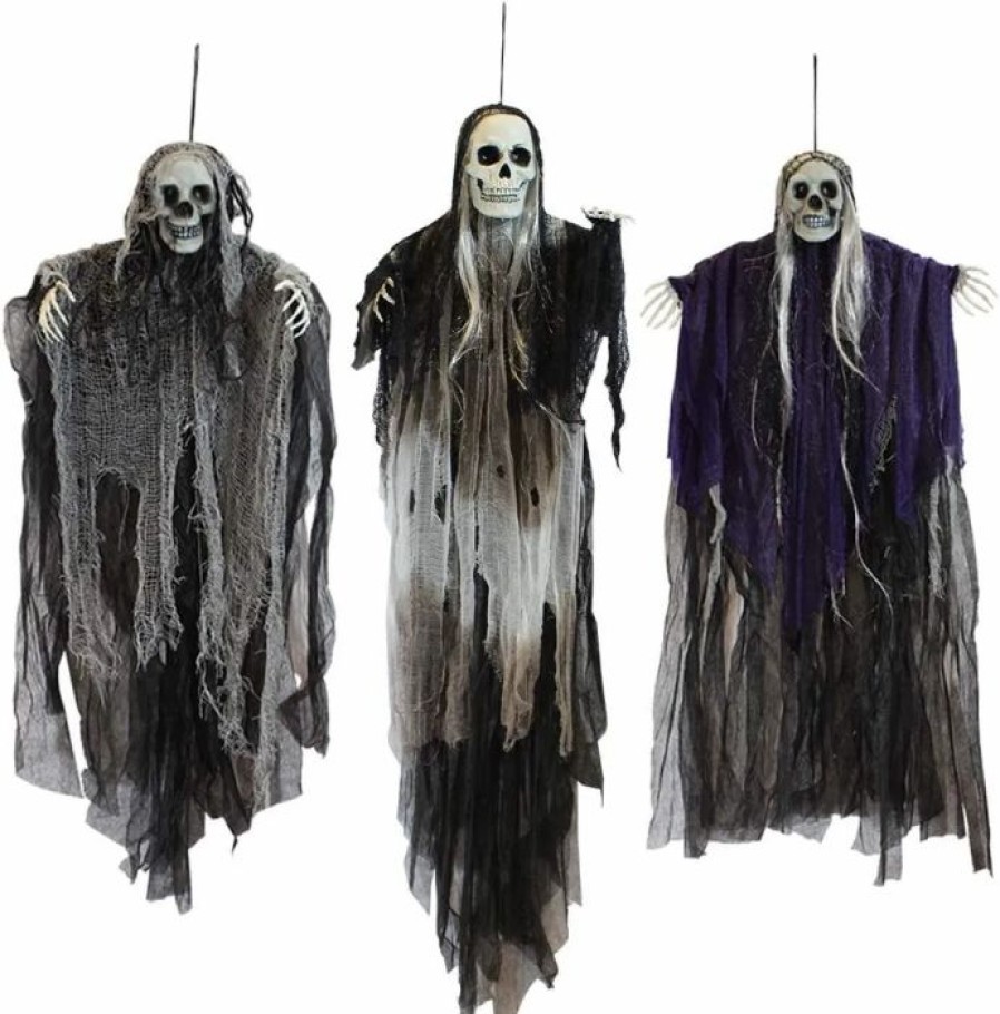 Hanging Decorations * | Joyin 3Pcs Skeleton Hanging Ghost Halloween Decoration Halloween Decorations