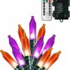 Halloween Lights * | Joiedomi Battery Powered Orange & Purple Led String Lights 17.3Ft Halloween Decorations