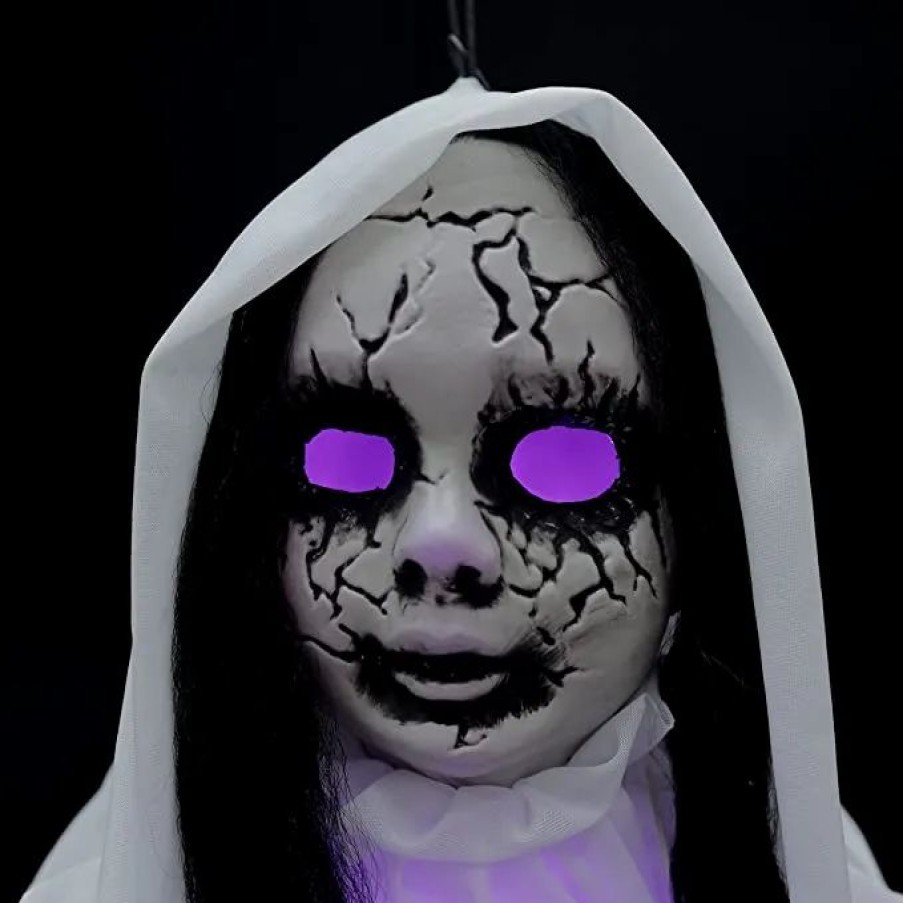 Hanging Decorations * | Joyin Ghost Girl With Light-Up Head 43In Halloween Decorations