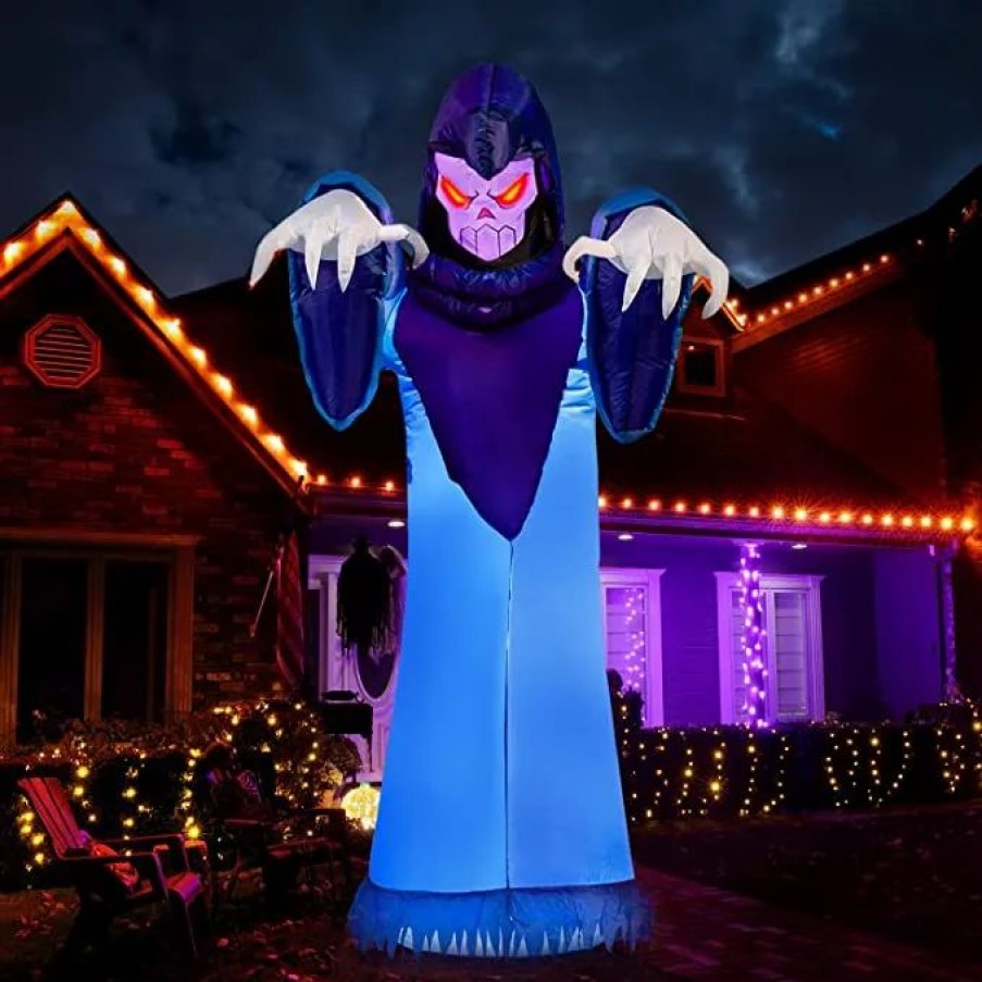 Halloween Inflatables * | Joiedomi 8Ft Jumbo Spooky Warlock Inflatable Halloween Decorations