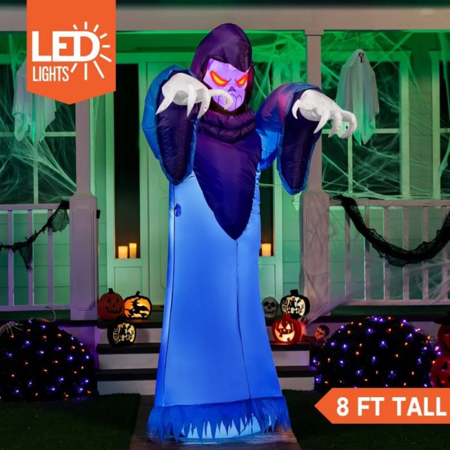 Halloween Inflatables * | Joiedomi 8Ft Jumbo Spooky Warlock Inflatable Halloween Decorations