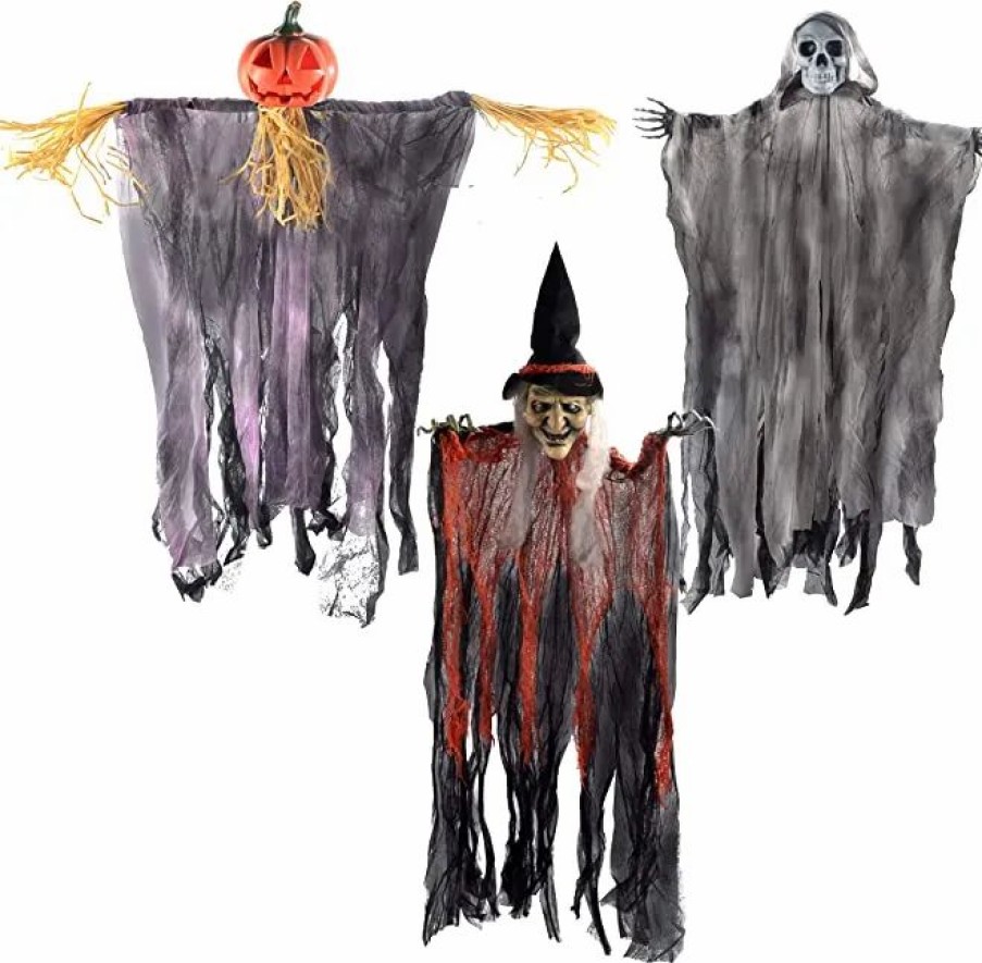 Hanging Decorations * | Joyin 3Pcs Hanging Witch With Bendable Arms 35.3In Halloween Decorations