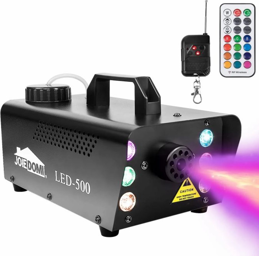 Halloween Outdoor Decor * | Joiedomi 500W Fog Machine With 6 Multicolor Led Lights On Left And Right (Remote Control) Halloween Decorations