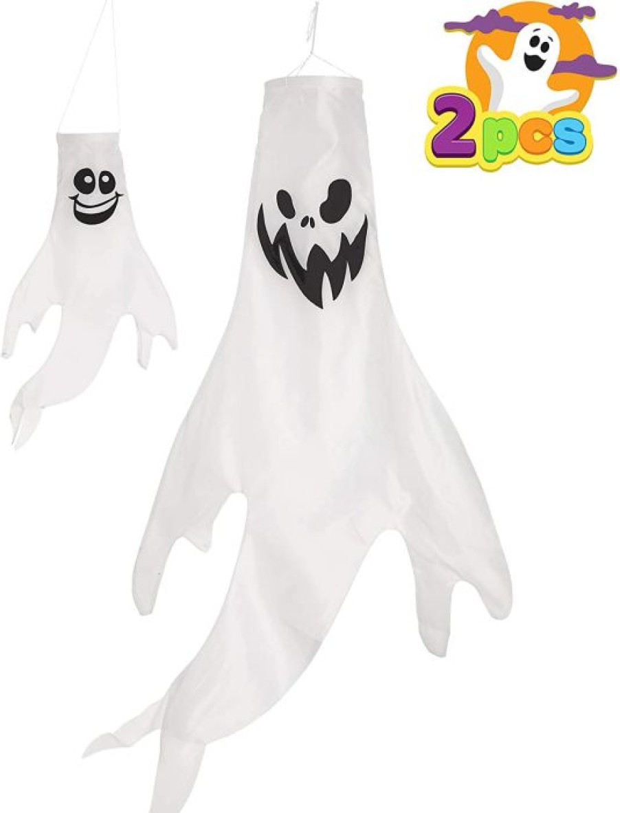 Hanging Decorations * | Joyin 2Pcs Halloween Ghost Windsock Halloween Decorations