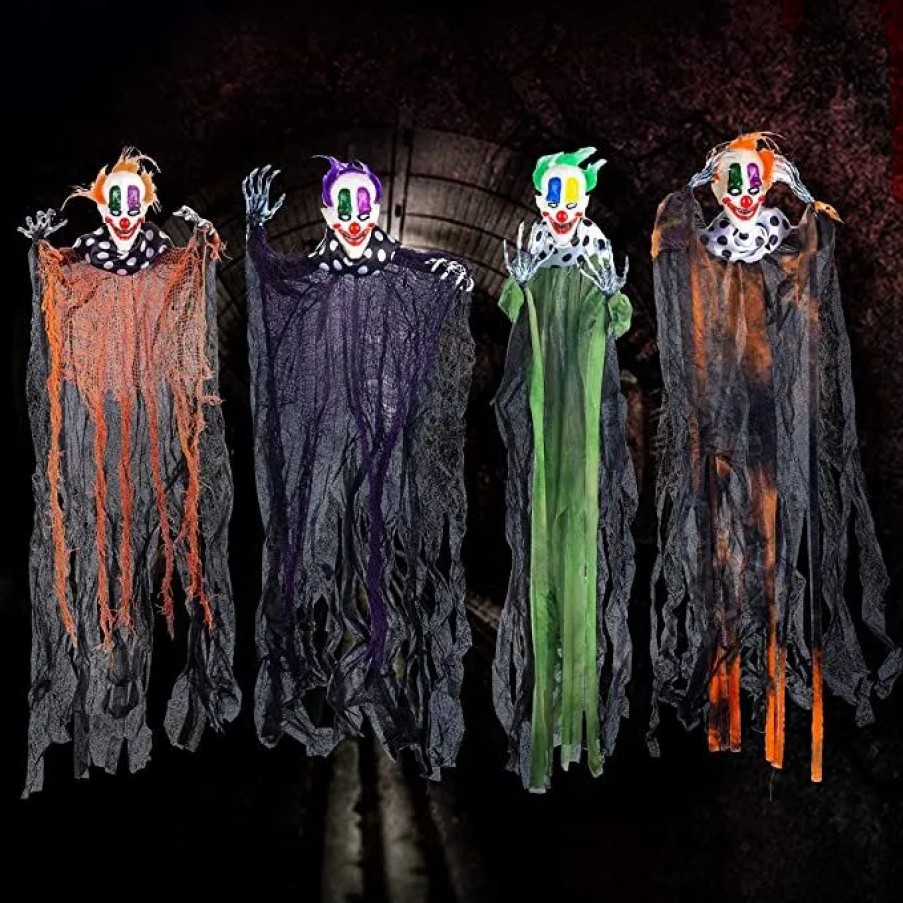 Hanging Decorations * | Joyin 4Pcs Halloween Hanging Clown Decorations 29In Halloween Decorations