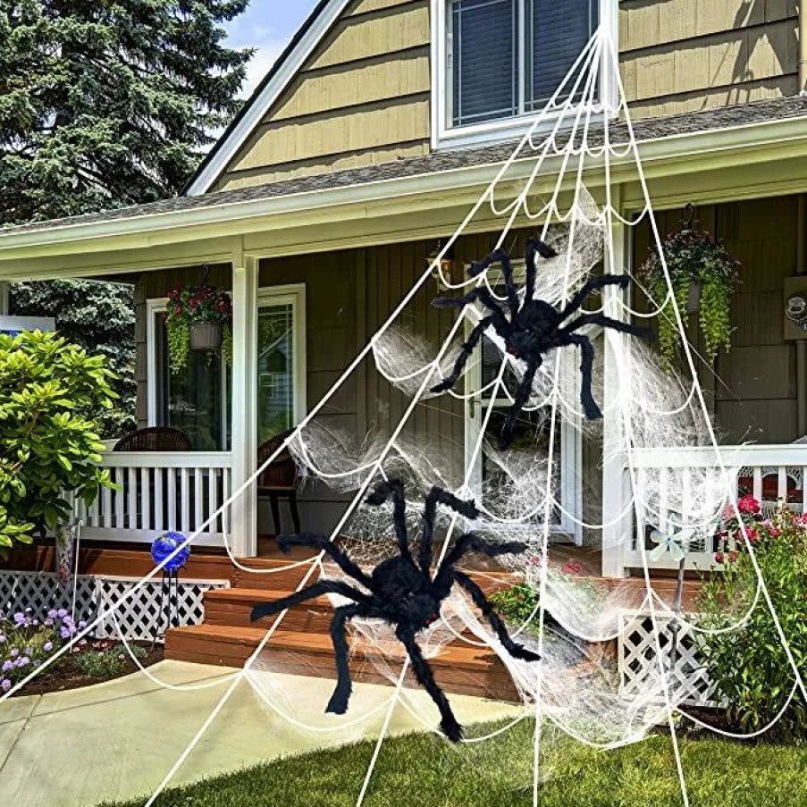 Halloween Outdoor Decor * | Joyin Giant Spider Web Set Halloween Decorations