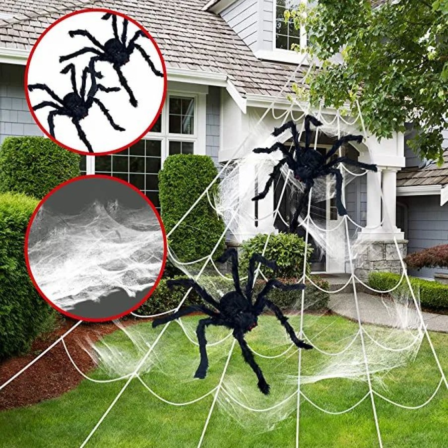 Halloween Outdoor Decor * | Joyin Giant Spider Web Set Halloween Decorations