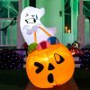 Halloween Inflatables * | Joiedomi 5Ft Inflatable Led Ghost Lift Pumpkin Candy Bag Halloween Decorations