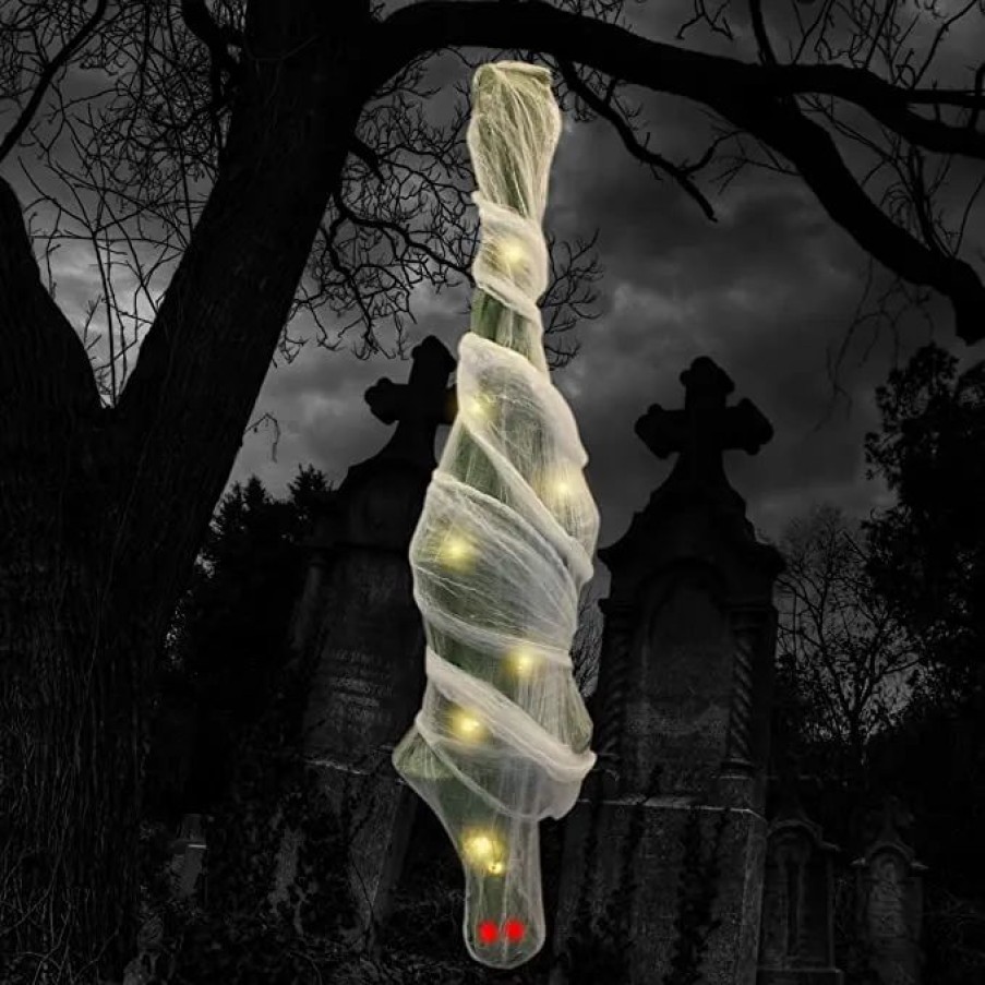 Hanging Decorations * | Joyin Lighted Up Mummy Cocoon 71In Halloween Decorations