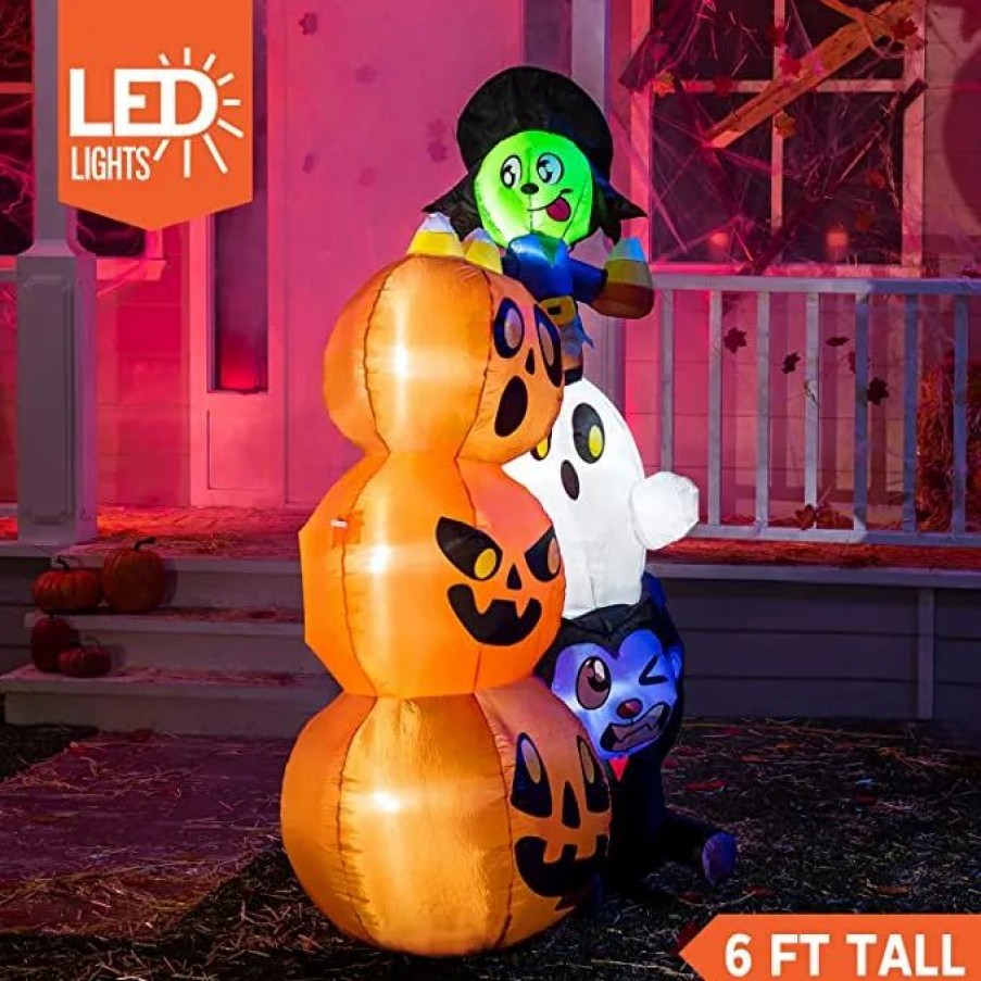 Halloween Inflatables * | Joiedomi 6Ft Halloween Inflatable Stacked Characters Halloween Decorations